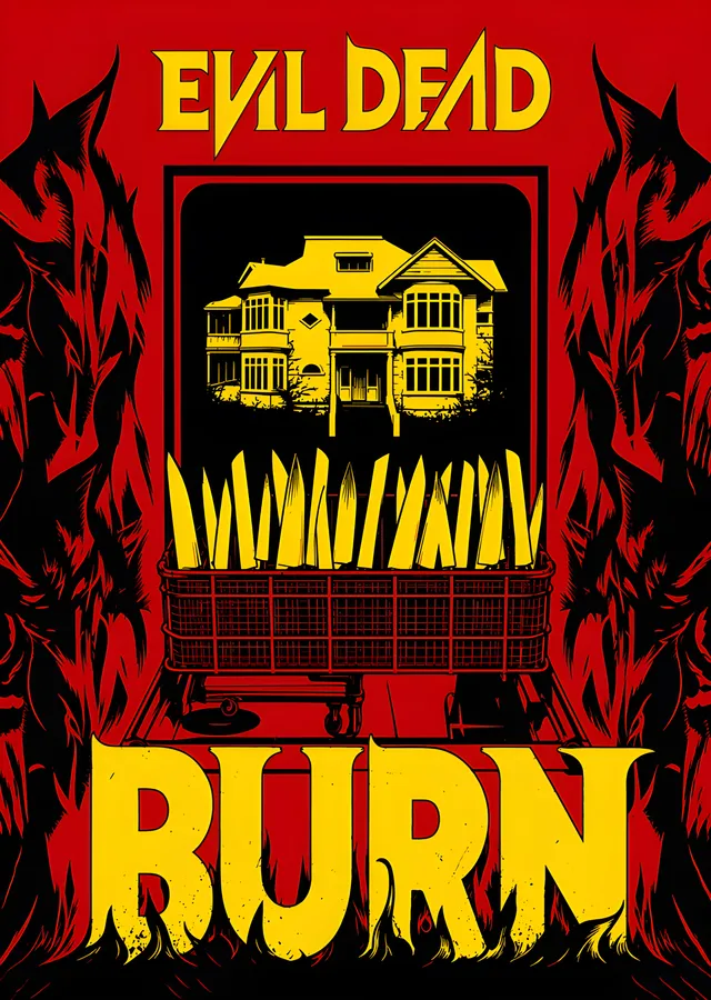Evil Dead Burn - Alevler İçinde Ev metal tablo