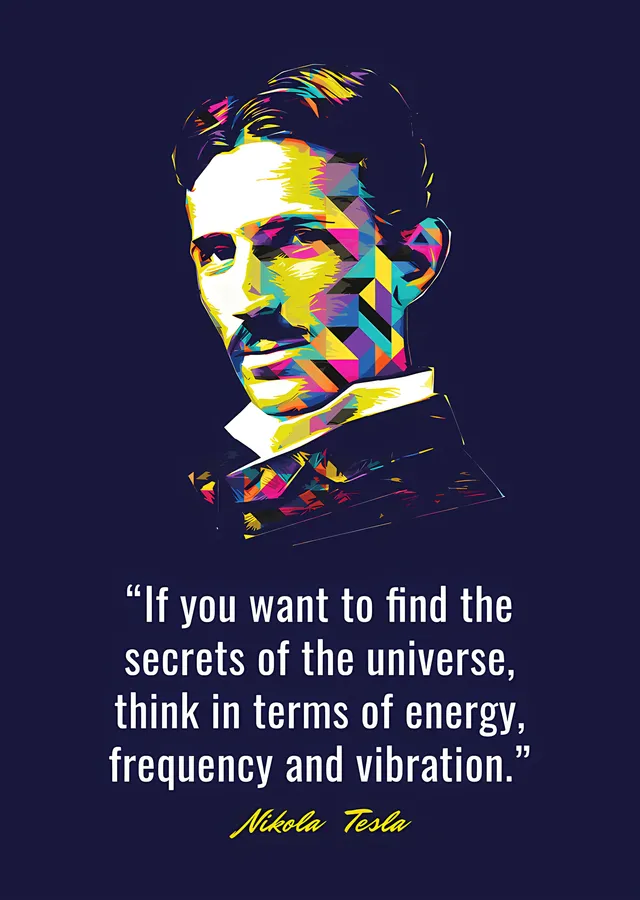 Nikola Tesla - Enerji ve Frekans metal tablo