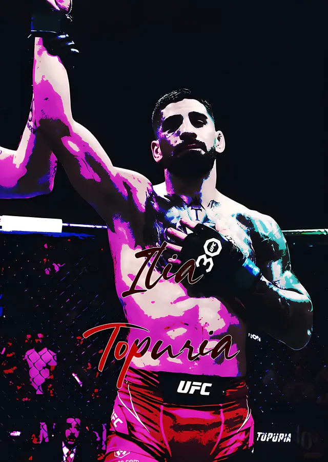 Ilia Topuria - Zafer Anı metal tablo