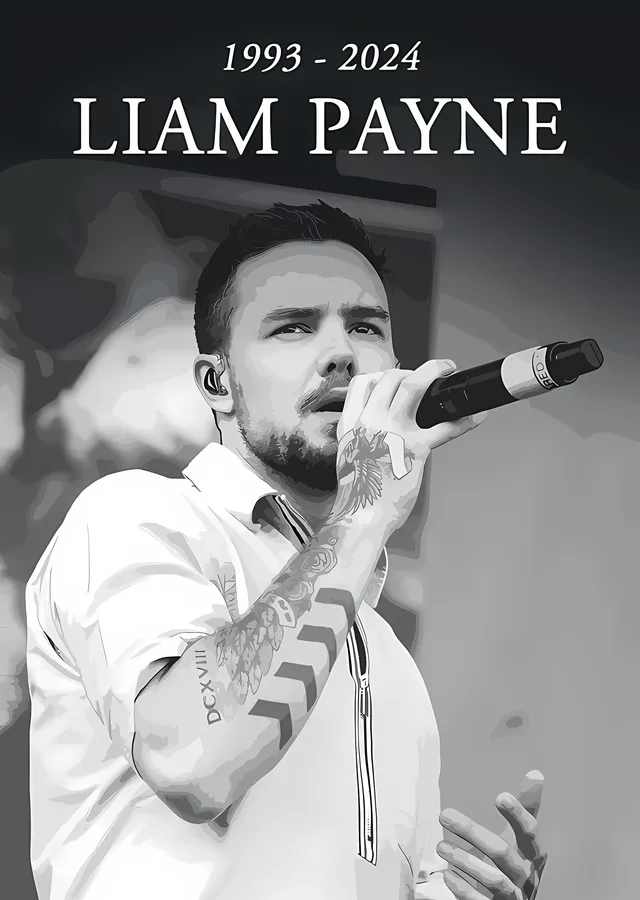 Liam Payne - Siyah Beyaz Sahne Karesi metal tablo