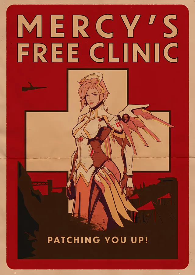 Mercy's Free Clinic metal tablo