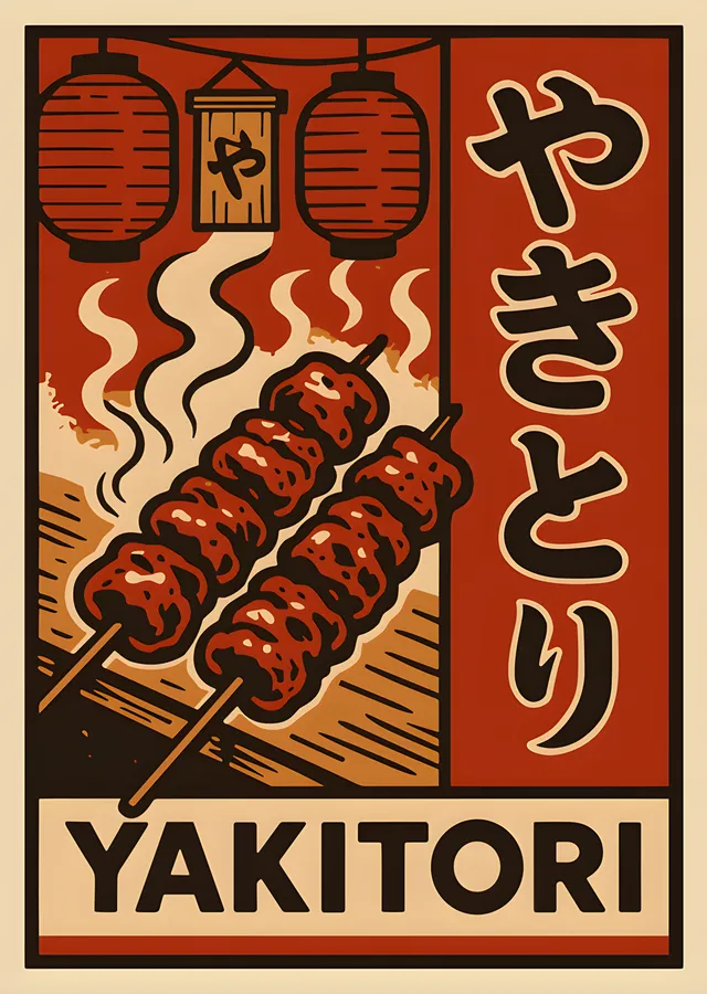 Yakitori - Kırmızı Fenerli Afiş metal tablo