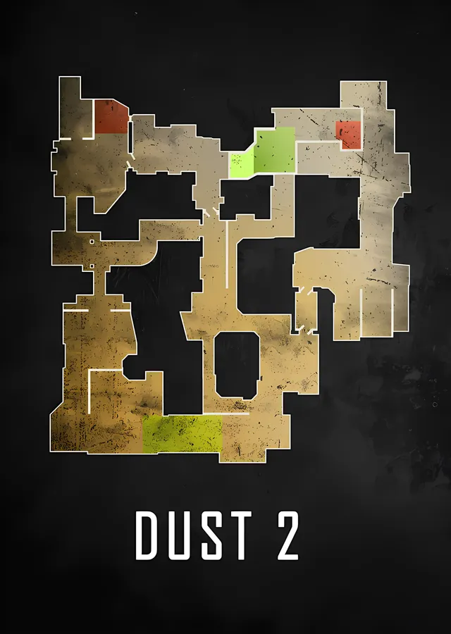 Counter-Strike Dust 2 - Kum Rengi Plan metal tablo