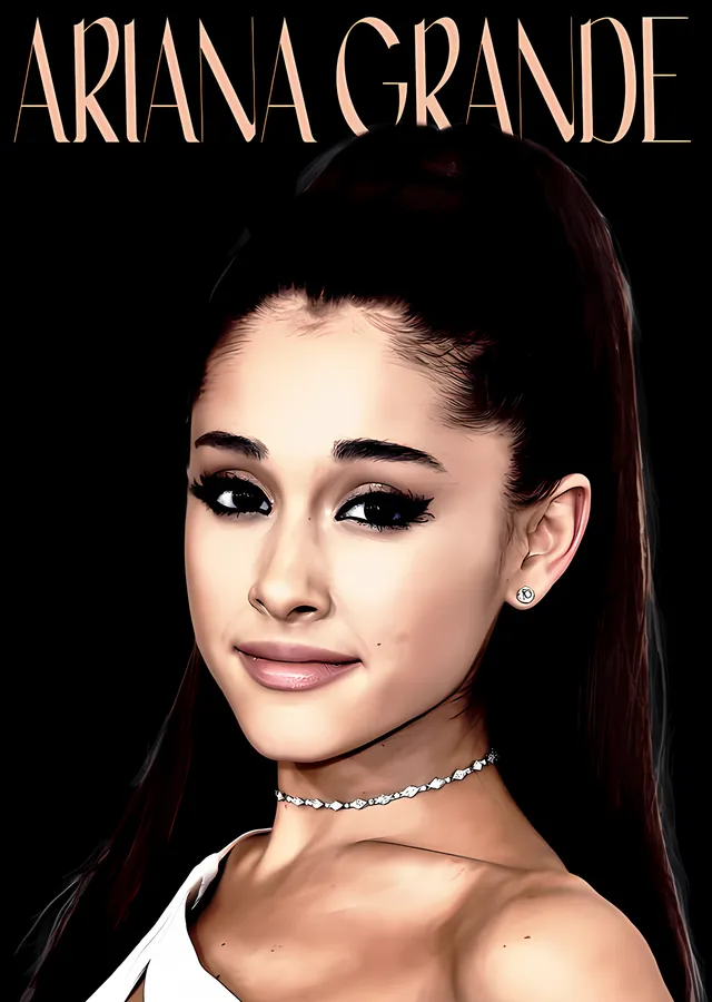 Ariana Grande - Çizim Portre metal tablo
