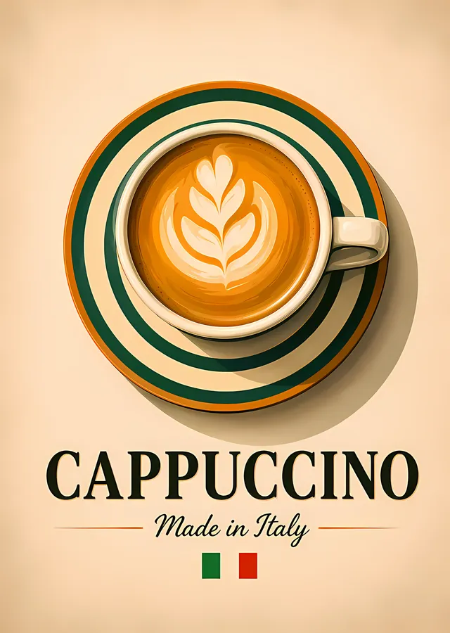 Cappuccino - Made in Italy metal tablo