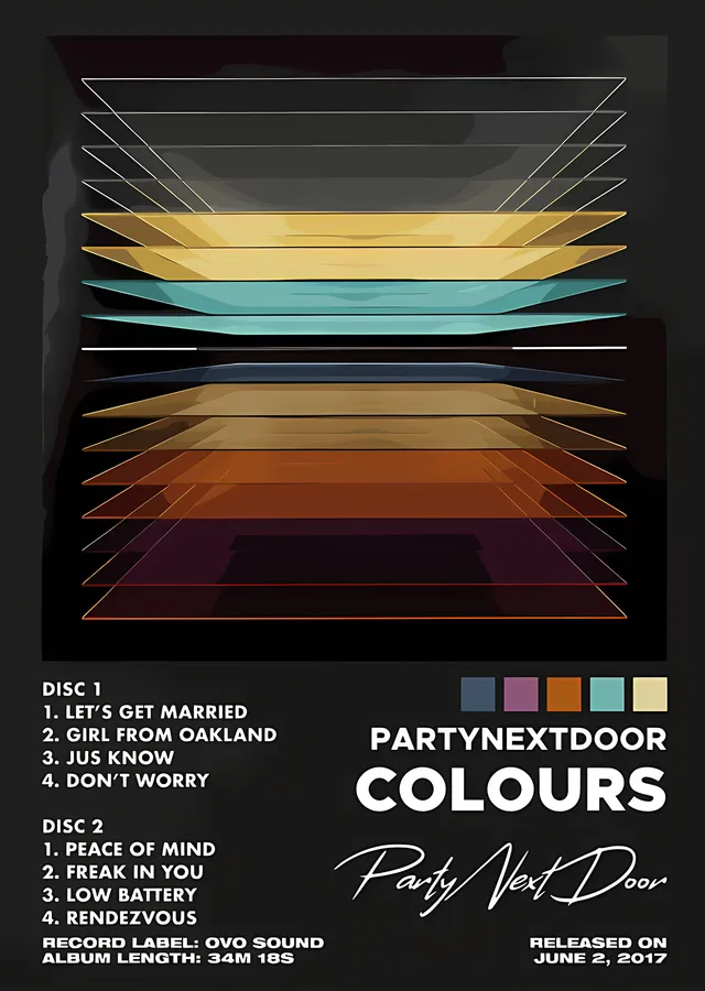 PARTYNEXTDOOR - Colours Albüm Kartı metal tablo