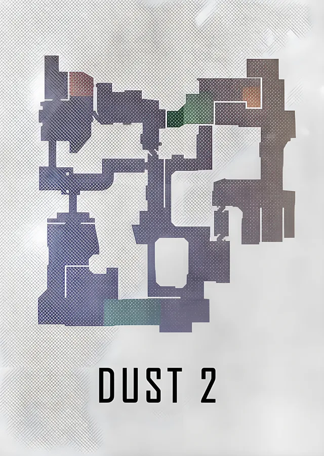 Counter-Strike Dust 2 - Açık Zemin Plan metal tablo