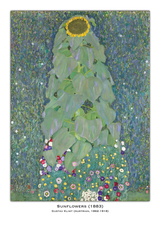Gustav Klimt - Ayçiçeği metal tablo