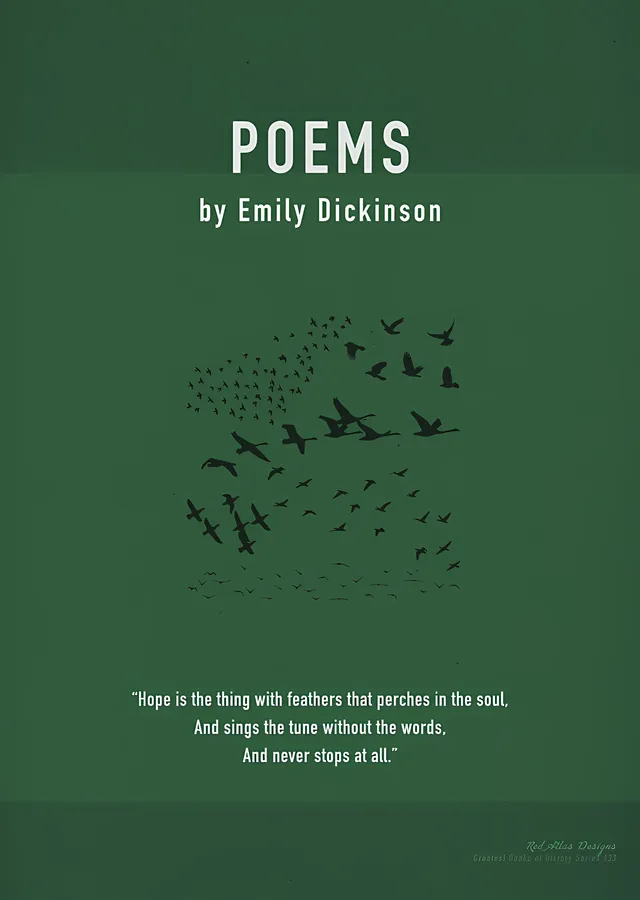 Emily Dickinson - Poems Kitap Kapağı metal tablo
