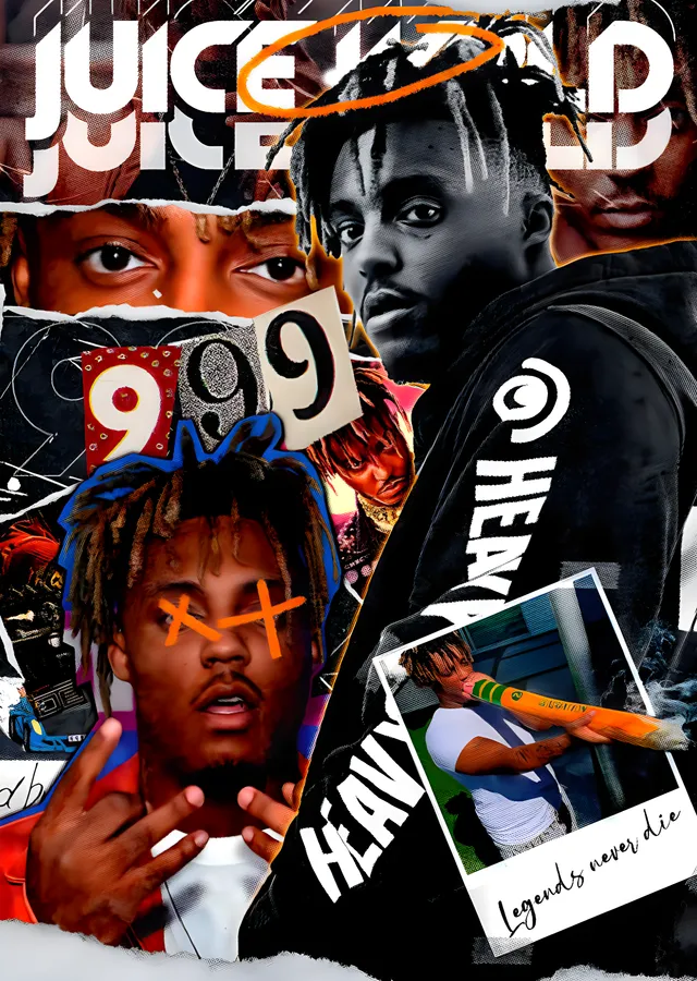Juice WRLD - Katmanlı Poster Kolajı metal tablo