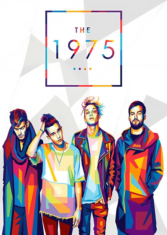 The 1975 - Renk Bloklu Grup Portresi metal tablo
