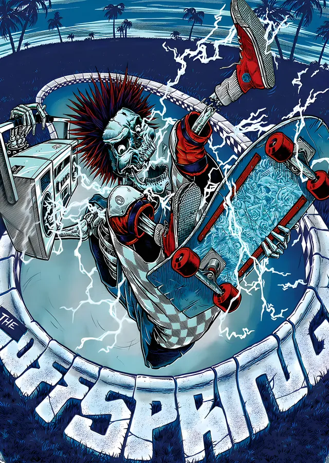 The Offspring - Kaykaycı İskelet metal tablo