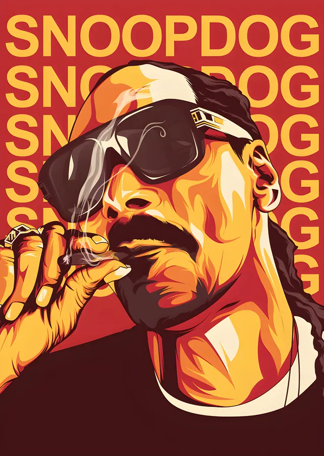Snoop Dogg - Tekrarlı İsim Tipografisi metal tablo