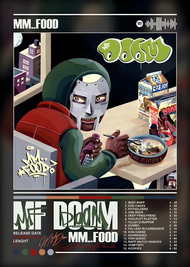 MF DOOM - MM..FOOD metal tablo