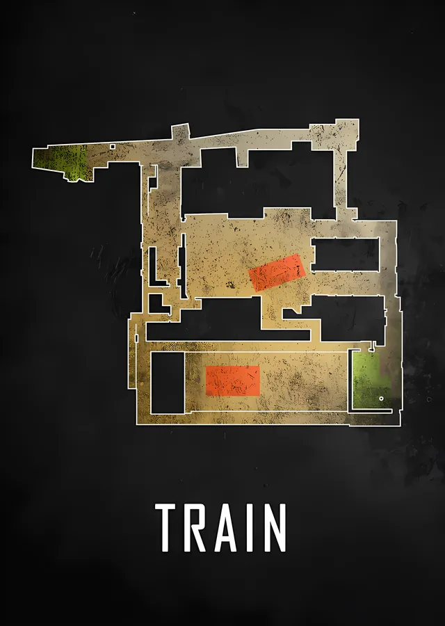 Counter-Strike Train - Harita Planı metal tablo