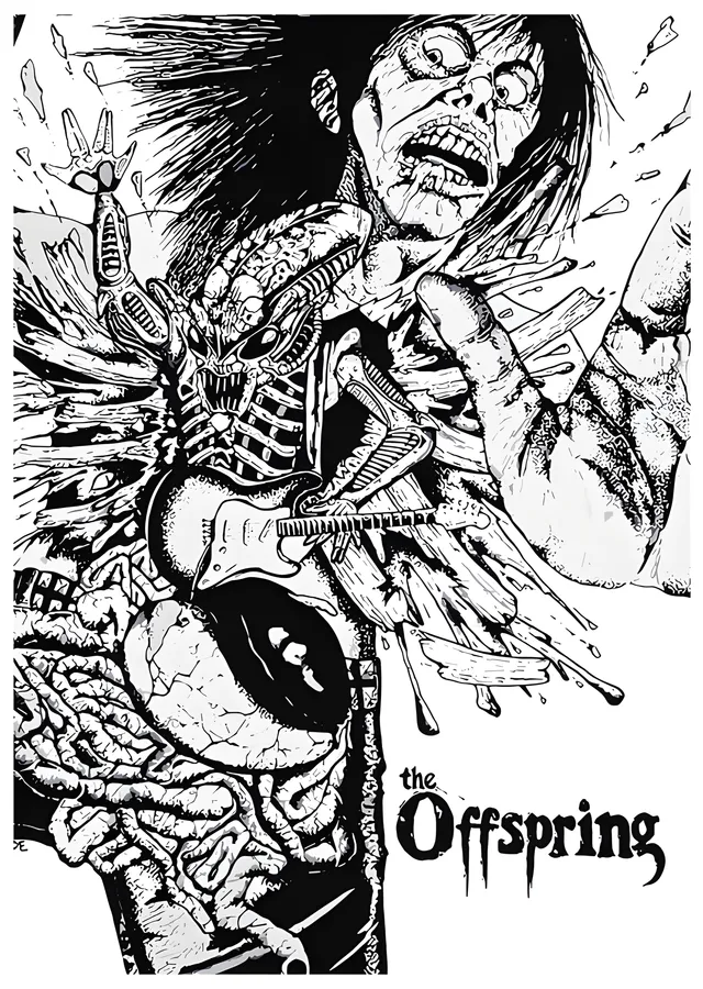 The Offspring - Siyah Beyaz Çığlık metal tablo