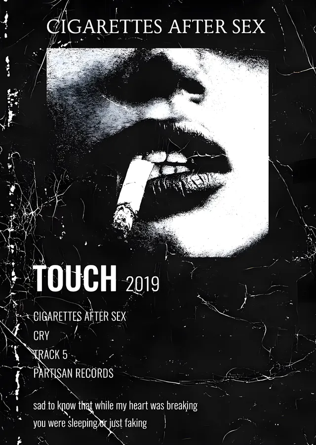 Cigarettes After Sex - Touch Künyesi metal tablo
