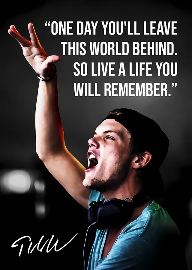 Avicii - Kalabalıkta Alıntı Afişi metal tablo