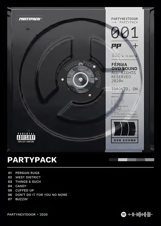 PARTYNEXTDOOR - Partypack Makara Kartı metal tablo