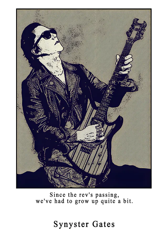 Synyster Gates - Gravür Tarzı Gitar Portresi metal tablo