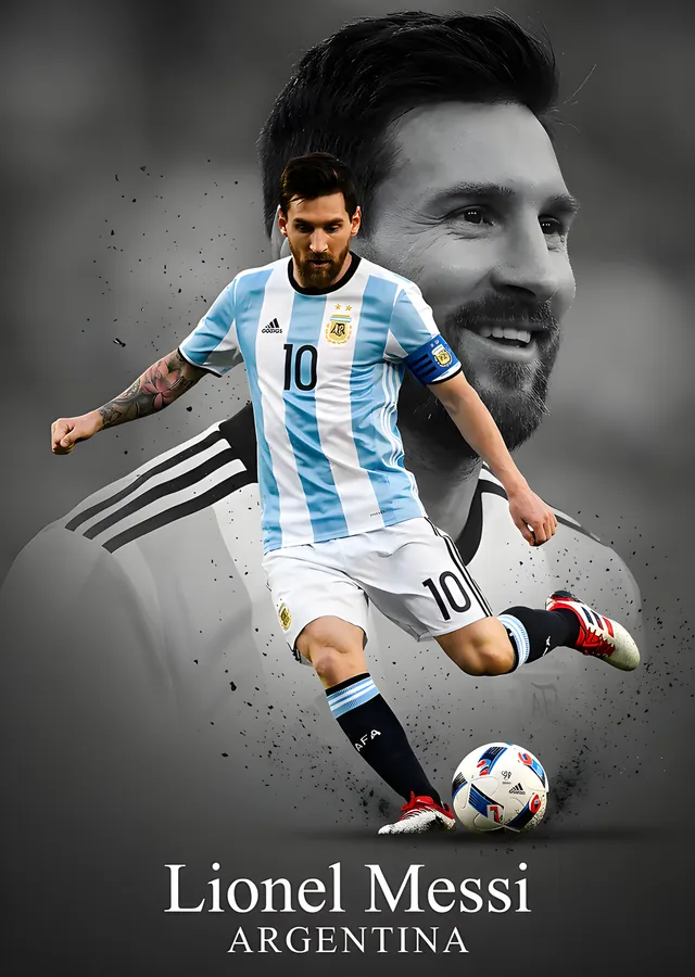 Lionel Messi - Arjantin Formasıyla Şut metal tablo