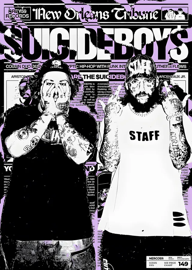 $uicideboy$ - Gazete Kapağı metal tablo