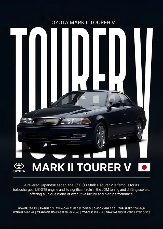 Toyota Mark II Tourer V metal tablo