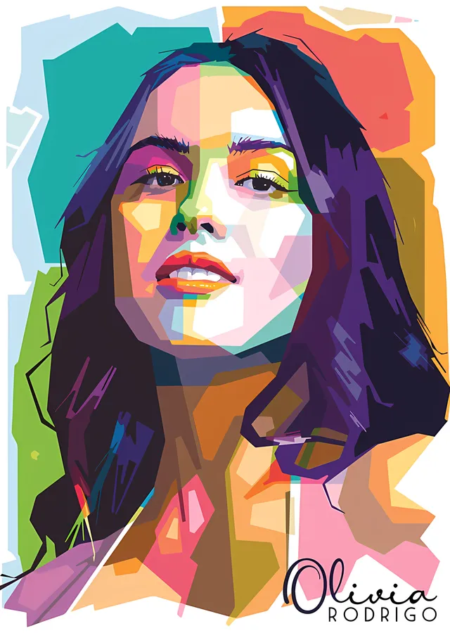 Olivia Rodrigo - Pastel Pop Art metal tablo