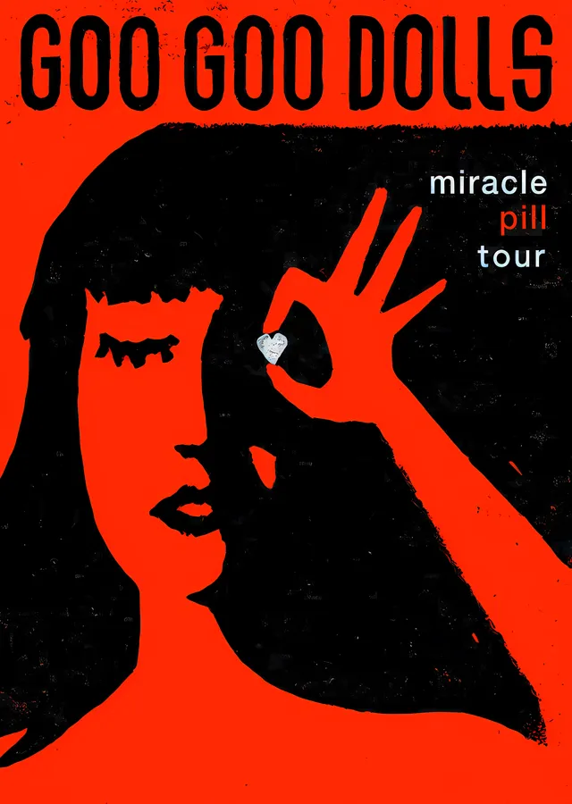 Goo Goo Dolls - Miracle Pill Tour Kırmızı Afiş metal tablo
