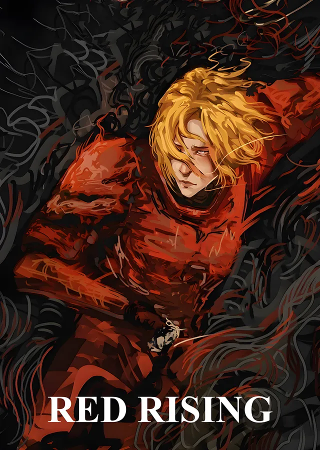Red Rising - Sarı Saçlı Figür metal tablo