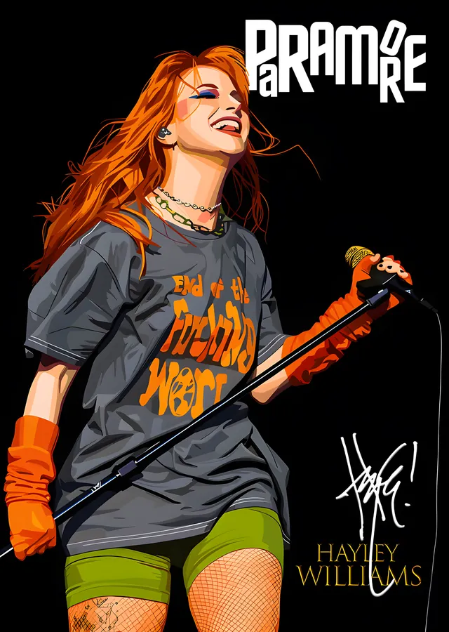 Paramore - Hayley Williams Mikrofonda metal tablo