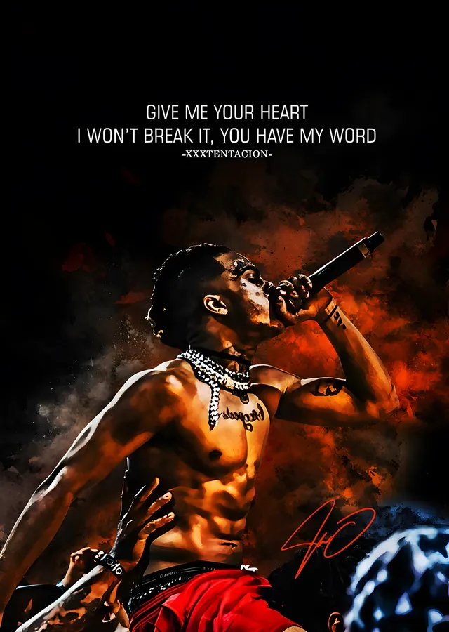 XXXTentacion - Kızıl Sahne Karesi metal tablo