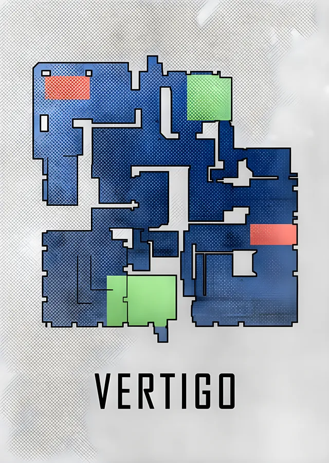 Counter-Strike Vertigo - Mavi Harita Planı metal tablo