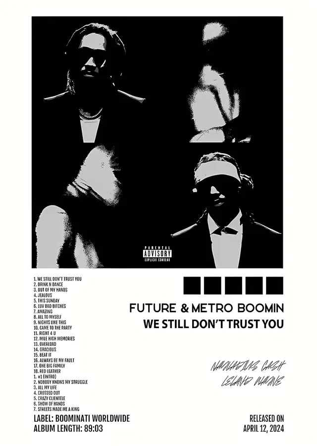 Future & Metro Boomin - We Still Don't Trust You Künyesi metal tablo