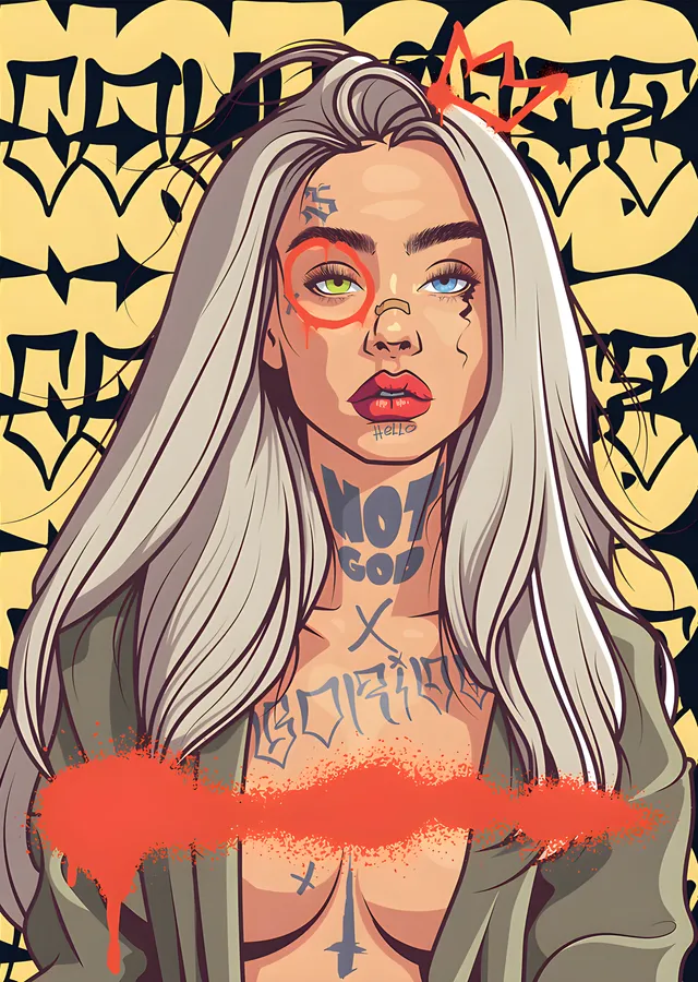 Grafiti Zeminde Portre metal tablo