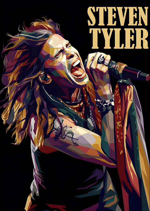 Steven Tyler - Geometrik Portre metal tablo