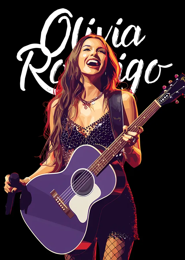 Olivia Rodrigo - Mor Gitar metal tablo