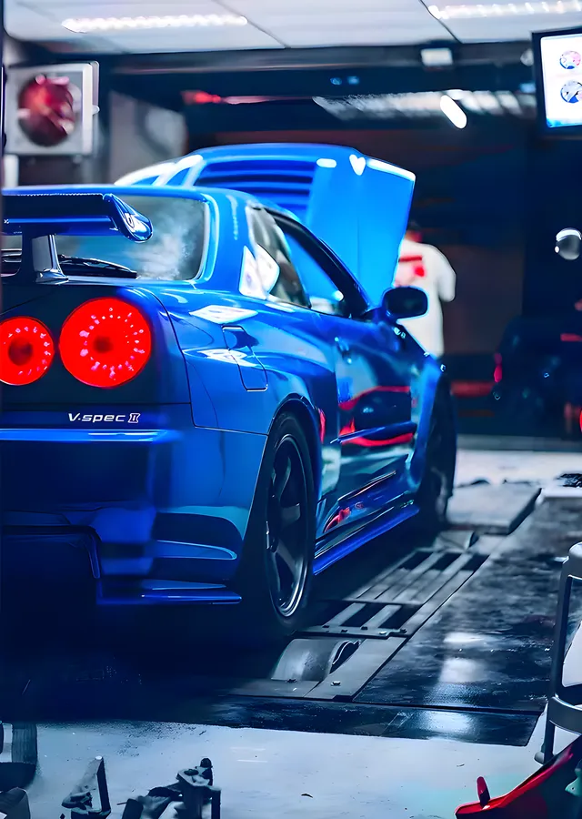 Nissan Skyline R34 - Garajda metal tablo