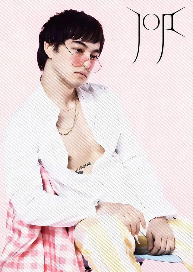 Joji - Pembe Zeminde Portre metal tablo