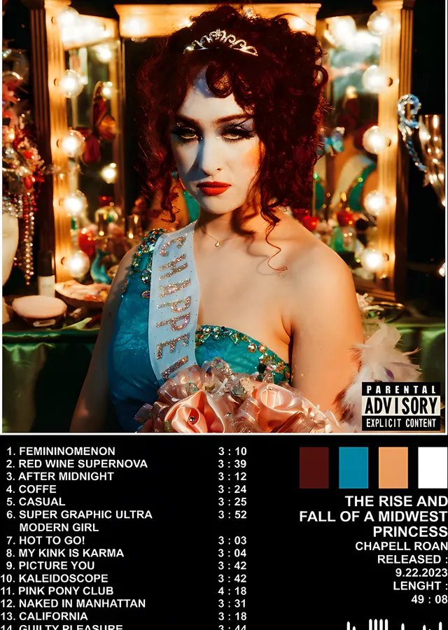 Chappell Roan - Midwest Princess Tracklist metal tablo