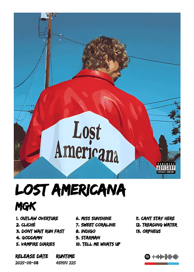 MGK - Lost Americana metal tablo