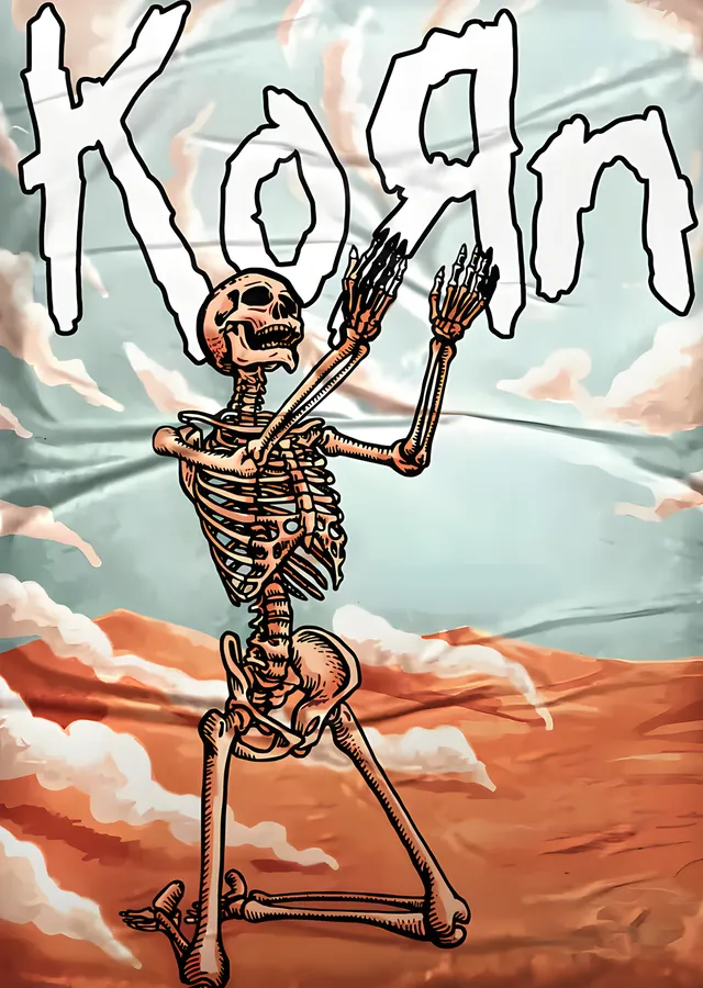 Korn - Gökyüzünde İskelet metal tablo