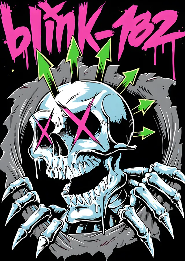 Blink-182 - Kuru Kafa ve Yeşil Oklar metal tablo