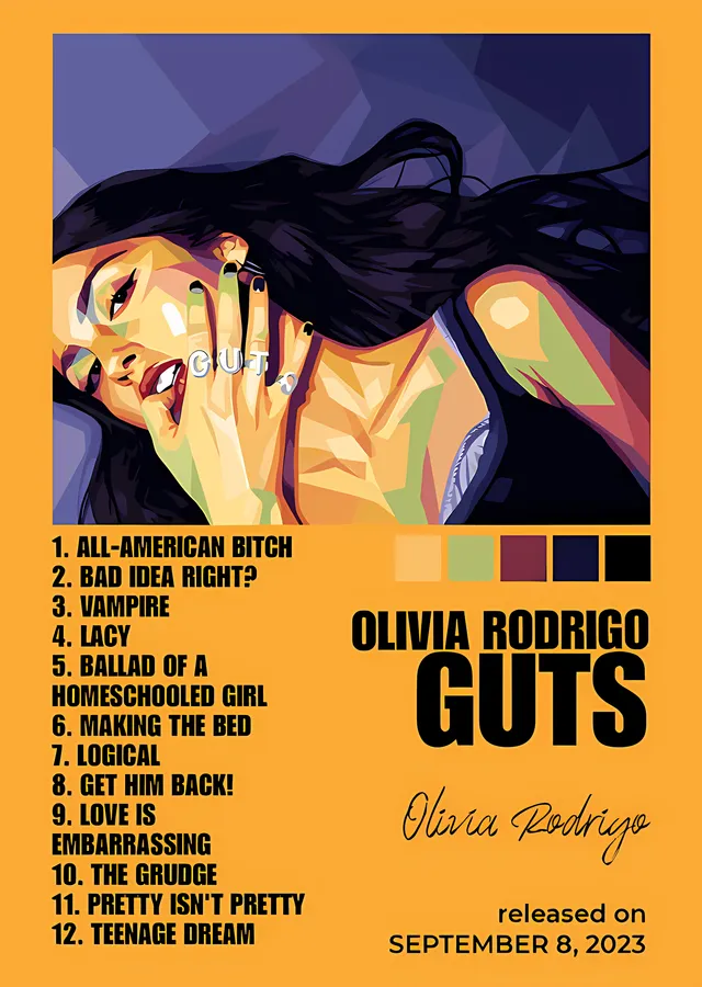 Olivia Rodrigo - GUTS metal tablo