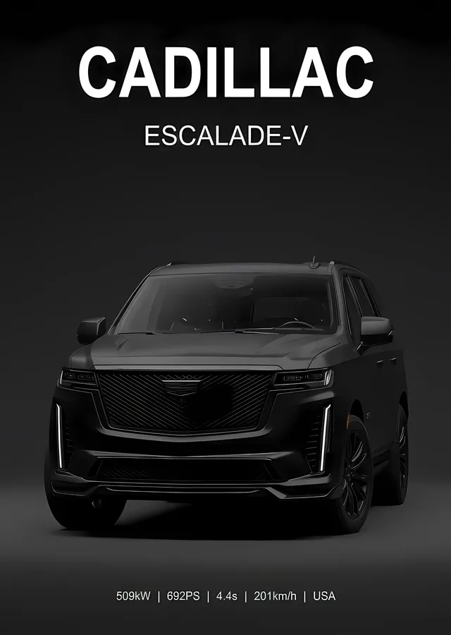 Cadillac Escalade-V - Siyah metal tablo