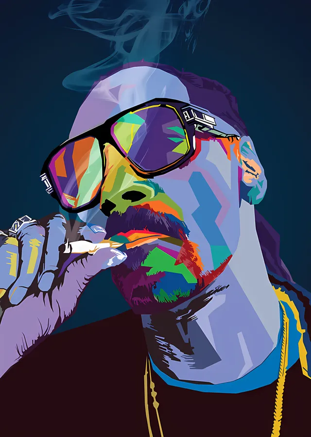 Snoop Dogg - Mor Yeşil Pop Art metal tablo