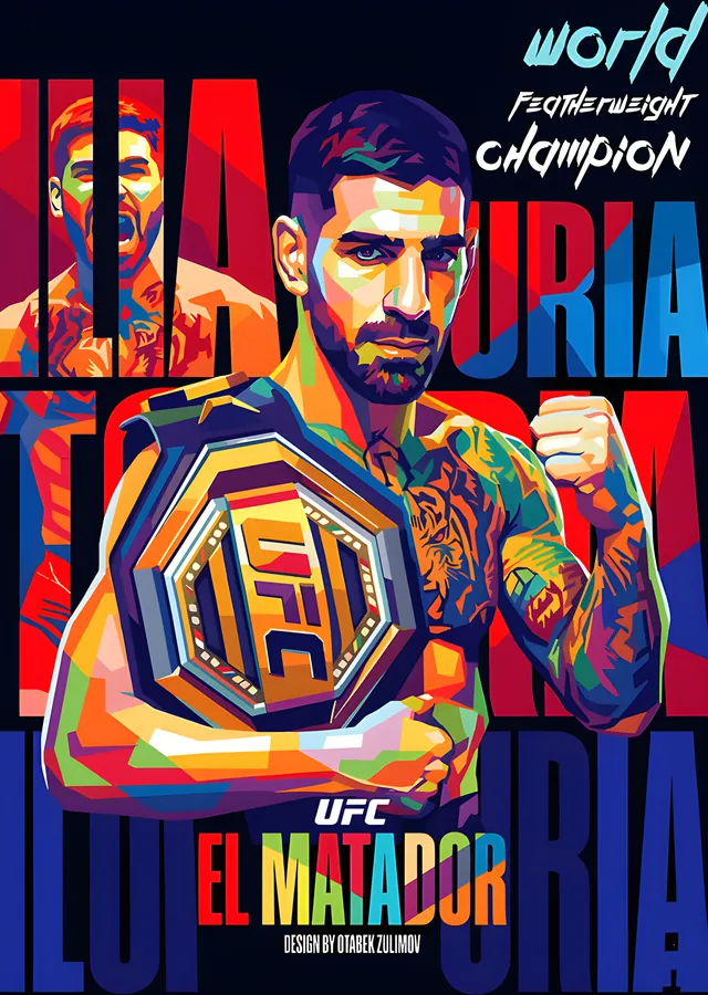 Ilia Topuria - World Champion metal tablo