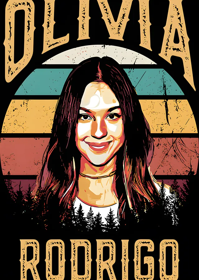Olivia Rodrigo - Retro Şeritli Poster metal tablo