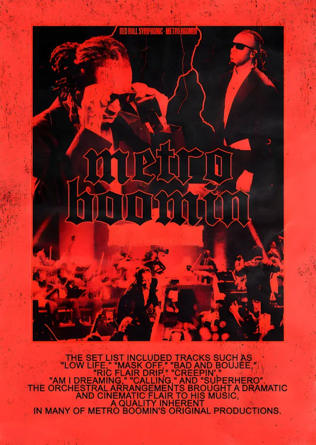 Metro Boomin - Kırmızı Konser Afişi metal tablo