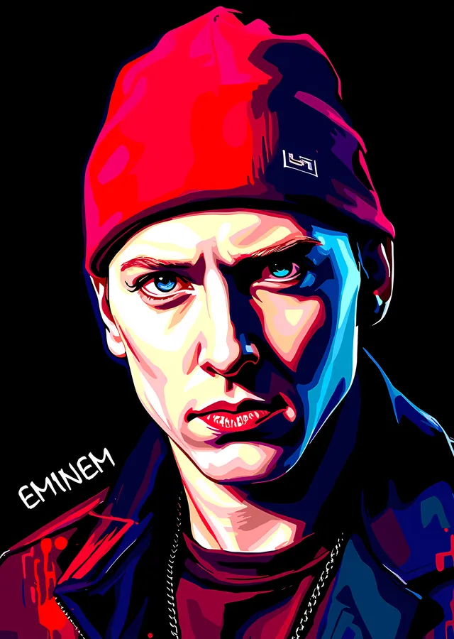 Eminem - Kırmızı Bere metal tablo